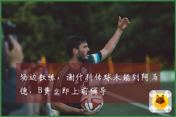 场边教练，谢什科传球未能到阿马德，B费立即上前辅导